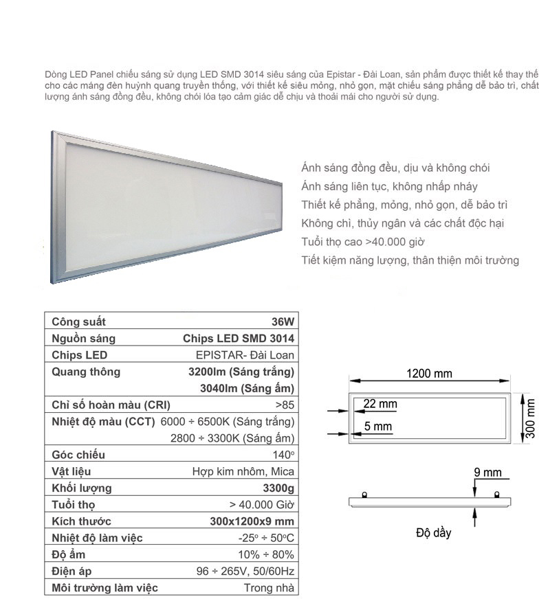 den led panel 36W 30x120 2